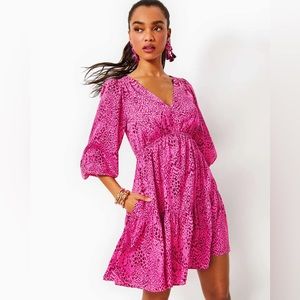NWT Lilly  Pulitzer Deacon 3/4 sleeves dress, size Large